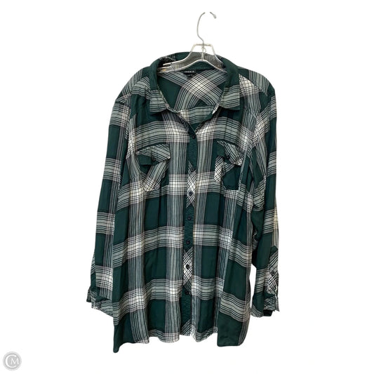 Top Long Sleeve By Torrid In Plaid Pattern, Size: 4x