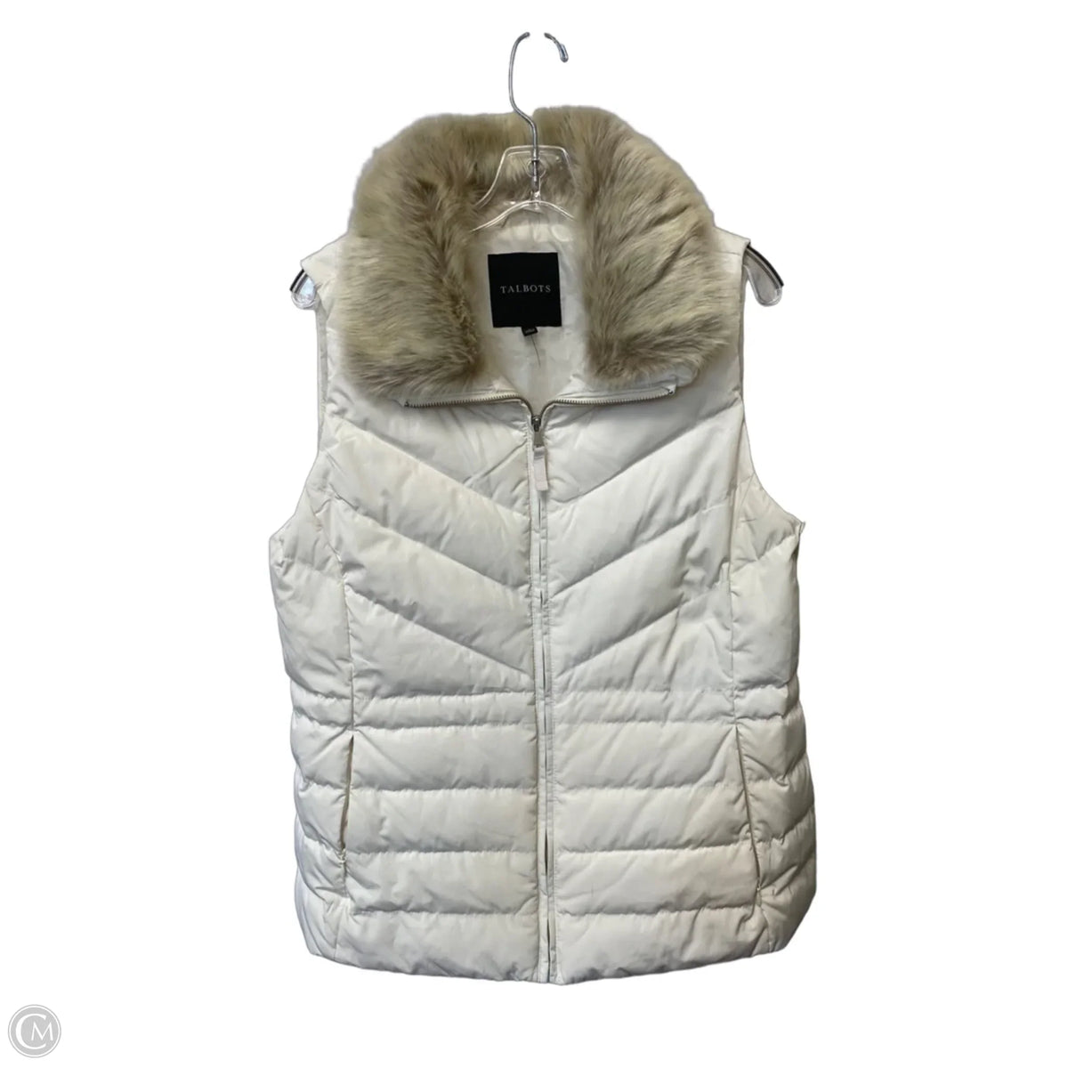 Vest Puffer & Quilted By Talbots In White, Size: L