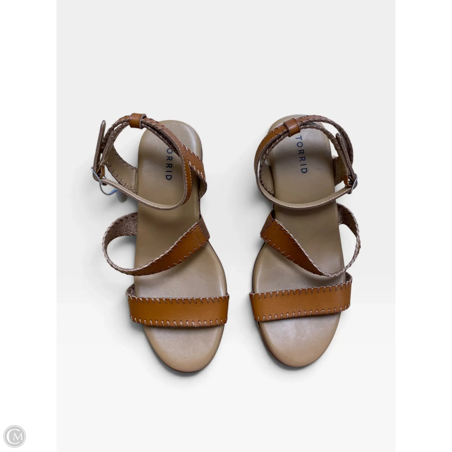 Shoes Heels Platform By Torrid In Brown & Cream, Size: 9.5