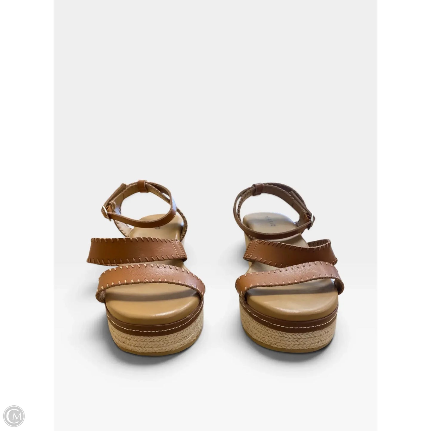 Shoes Heels Platform By Torrid In Brown & Cream, Size: 9.5