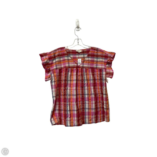 Top Short Sleeve By Loft In Pink, Size: M