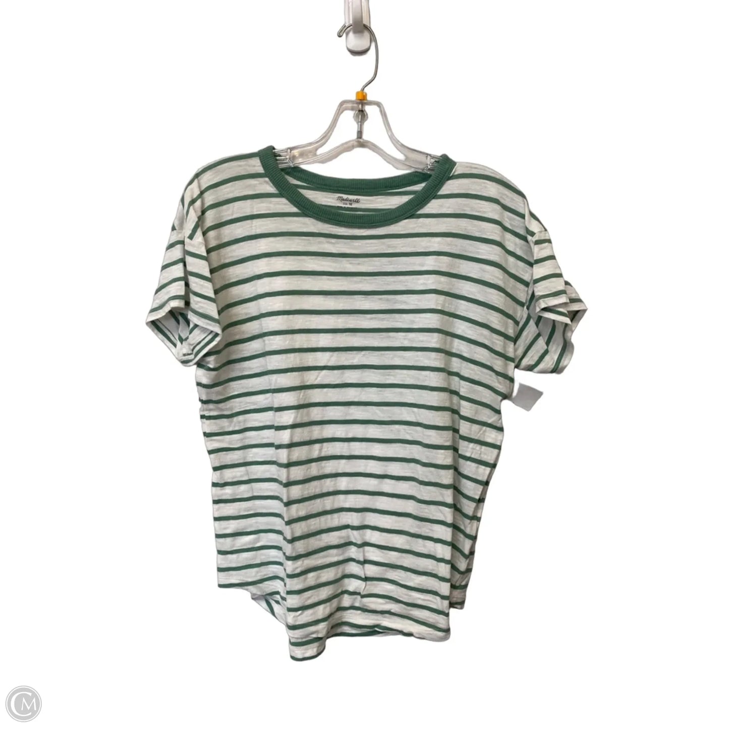 Top Short Sleeve By Madewell In Striped Pattern, Size: M