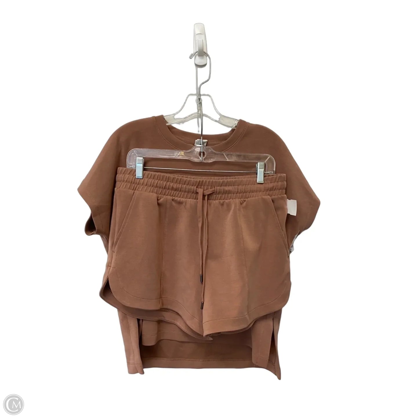 Top 2pc Short Sleeve By Members Mark In Brown, Size: M