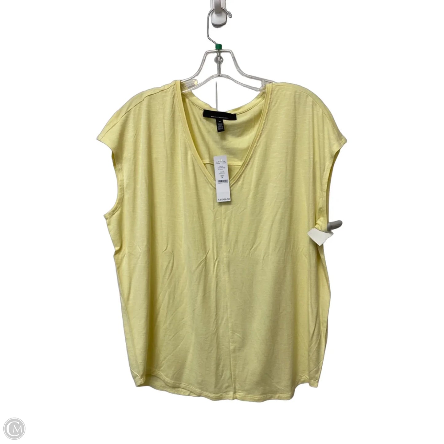 Top Short Sleeve By White House Black Market In Yellow, Size: M
