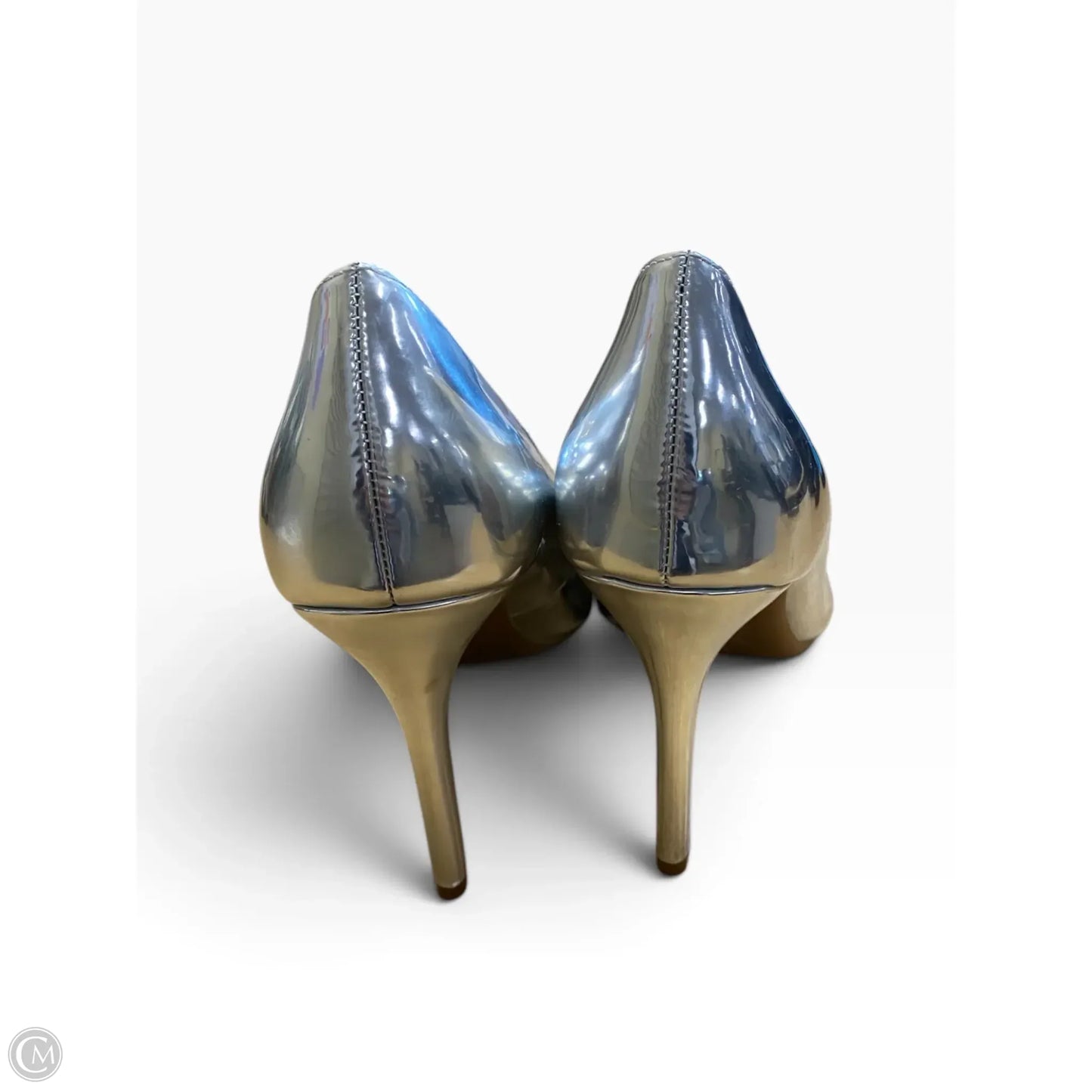 Shoes Heels Kitten By Nine West In Silver, Size: 8.5