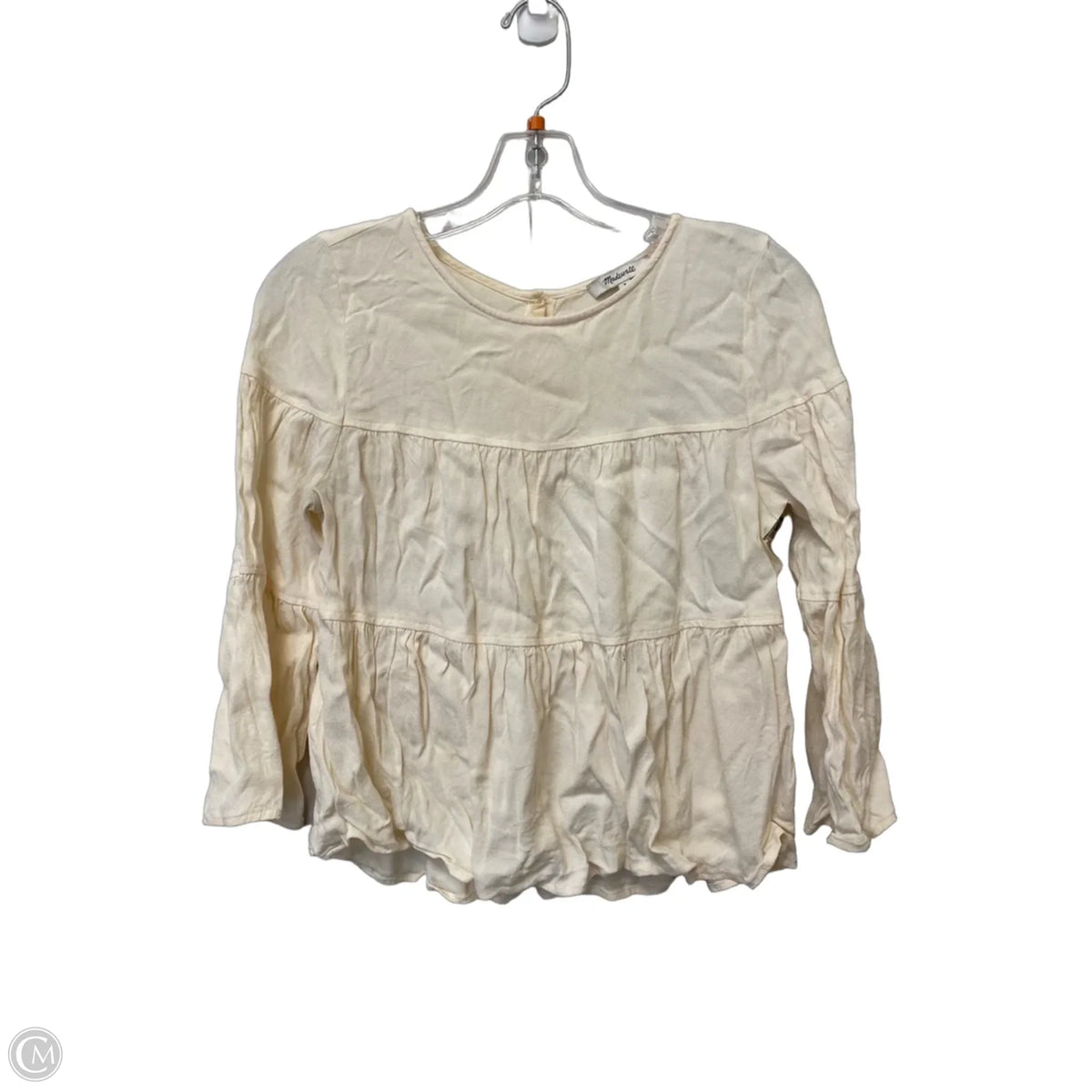 Top Long Sleeve By Madewell In Cream, Size: S