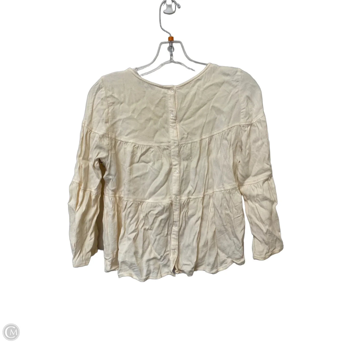 Top Long Sleeve By Madewell In Cream, Size: S
