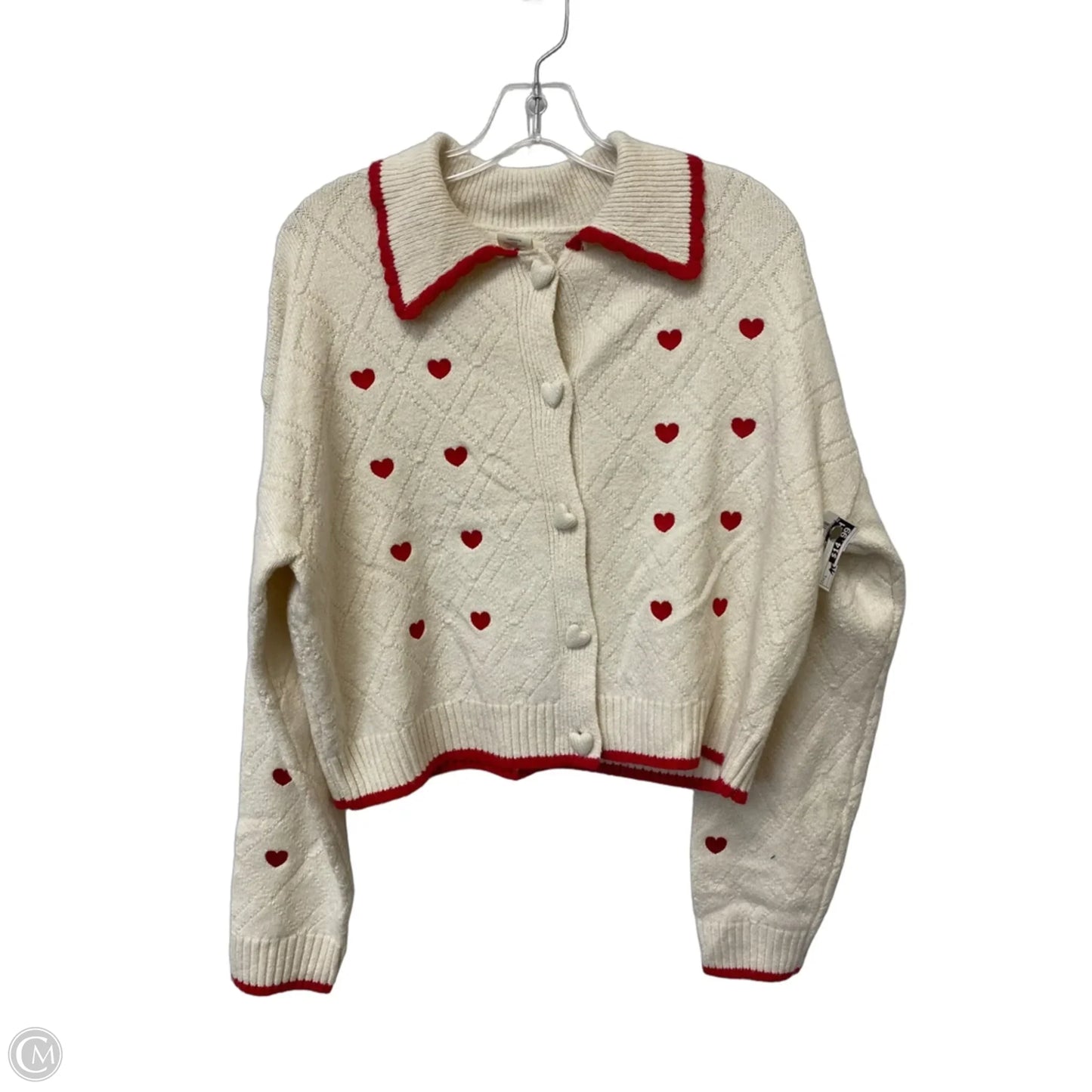 Sweater By Clothes Mentor In White, Size: L