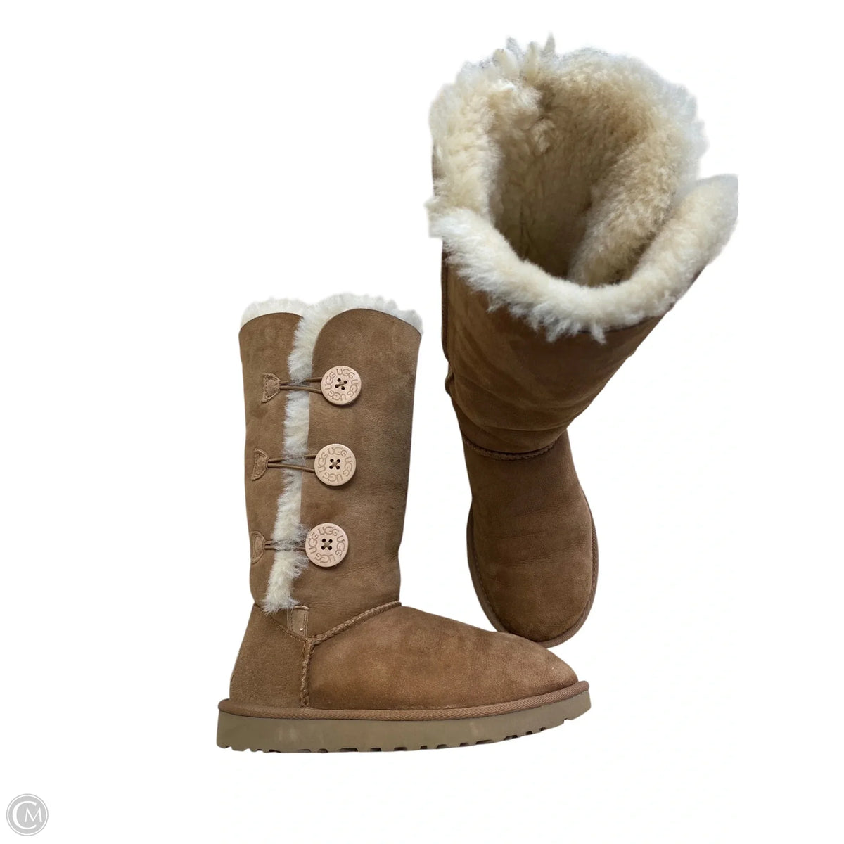 Boots Designer By Ugg In Brown, Size: 6