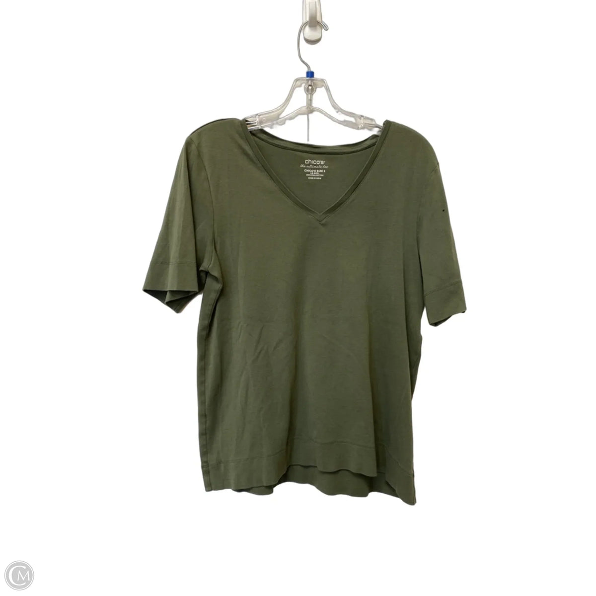 Top Short Sleeve Basic By Chicos In Green, Size: 2