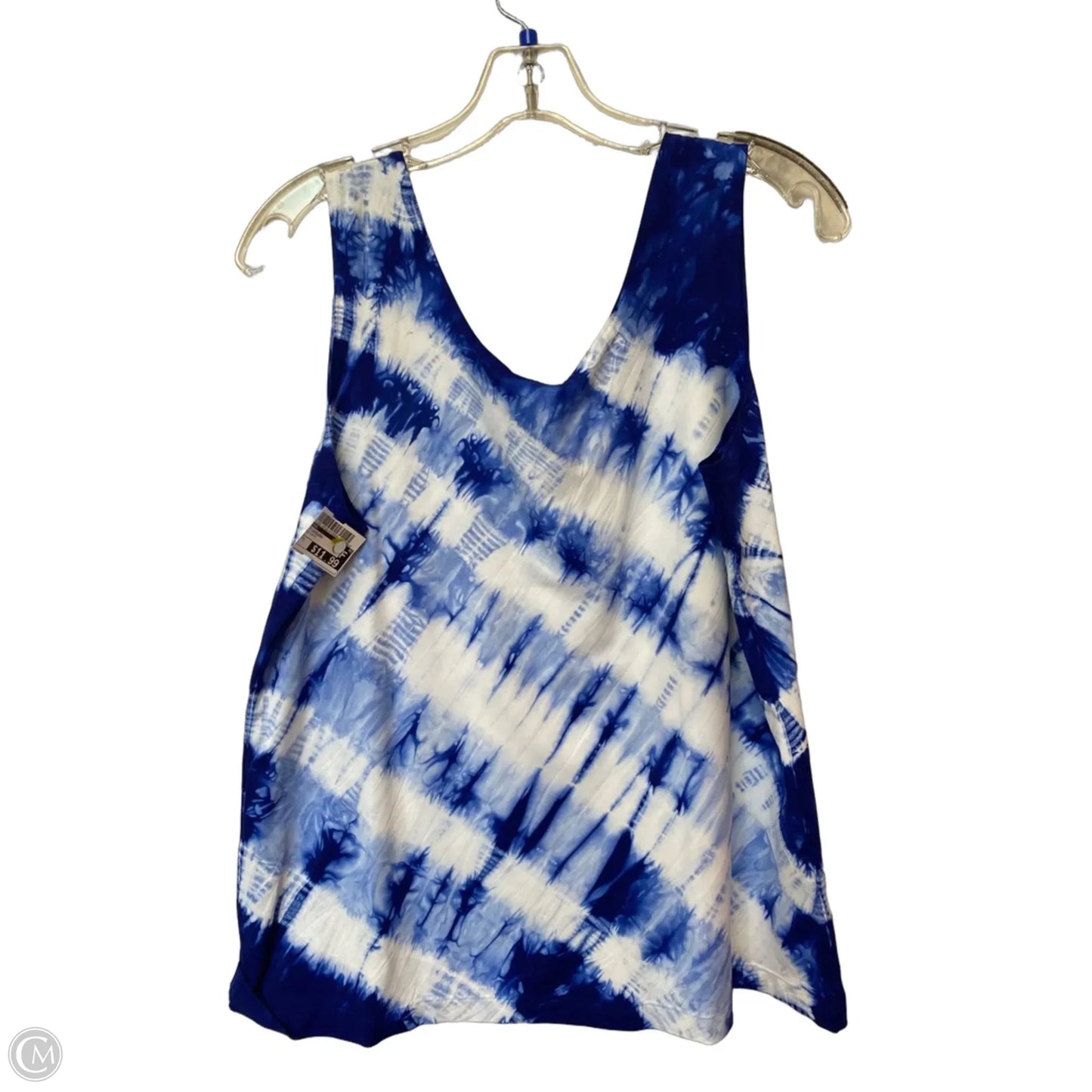 Top Sleeveless By Chicos In Blue & White, Size: 2