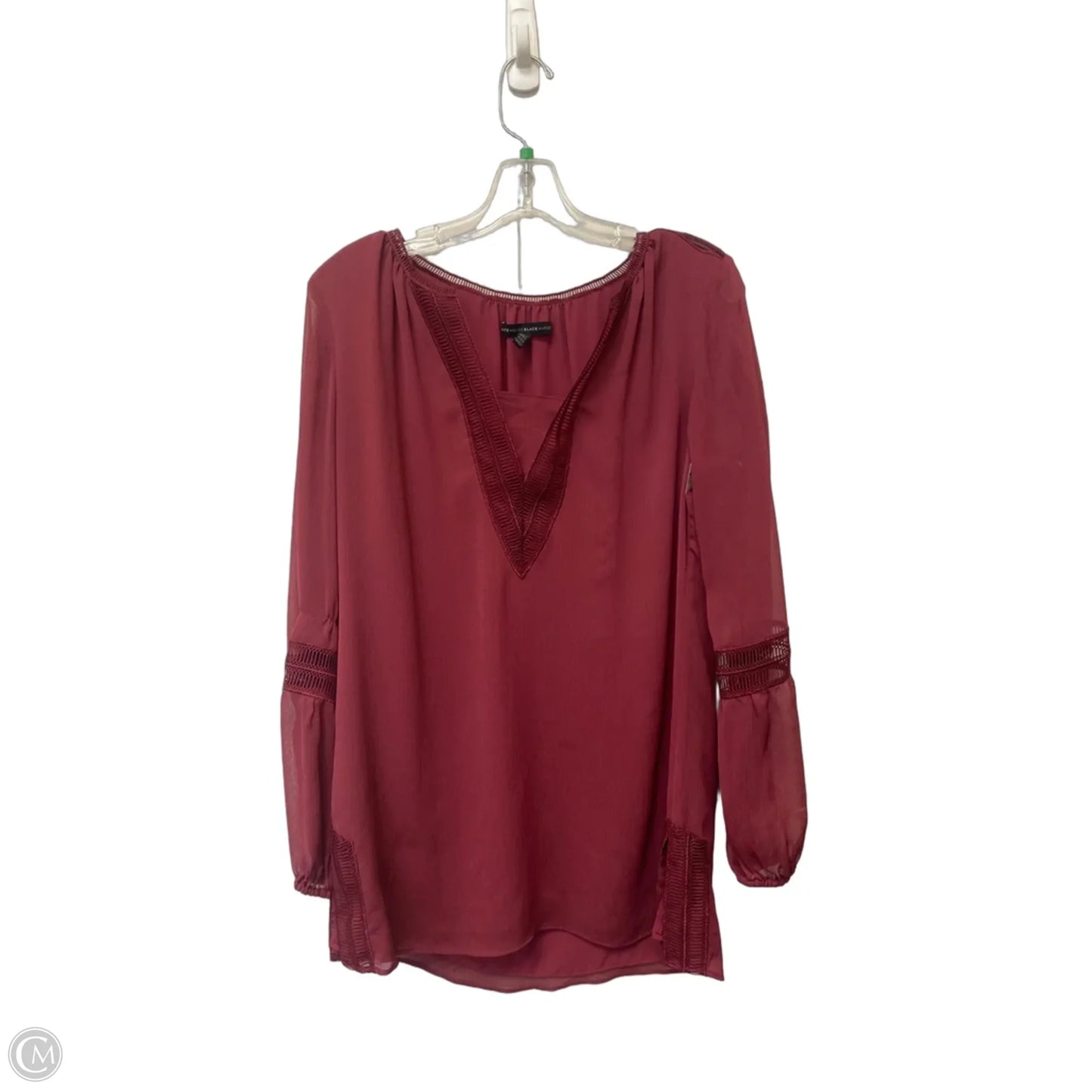 Top Long Sleeve By White House Black Market In Maroon, Size: S