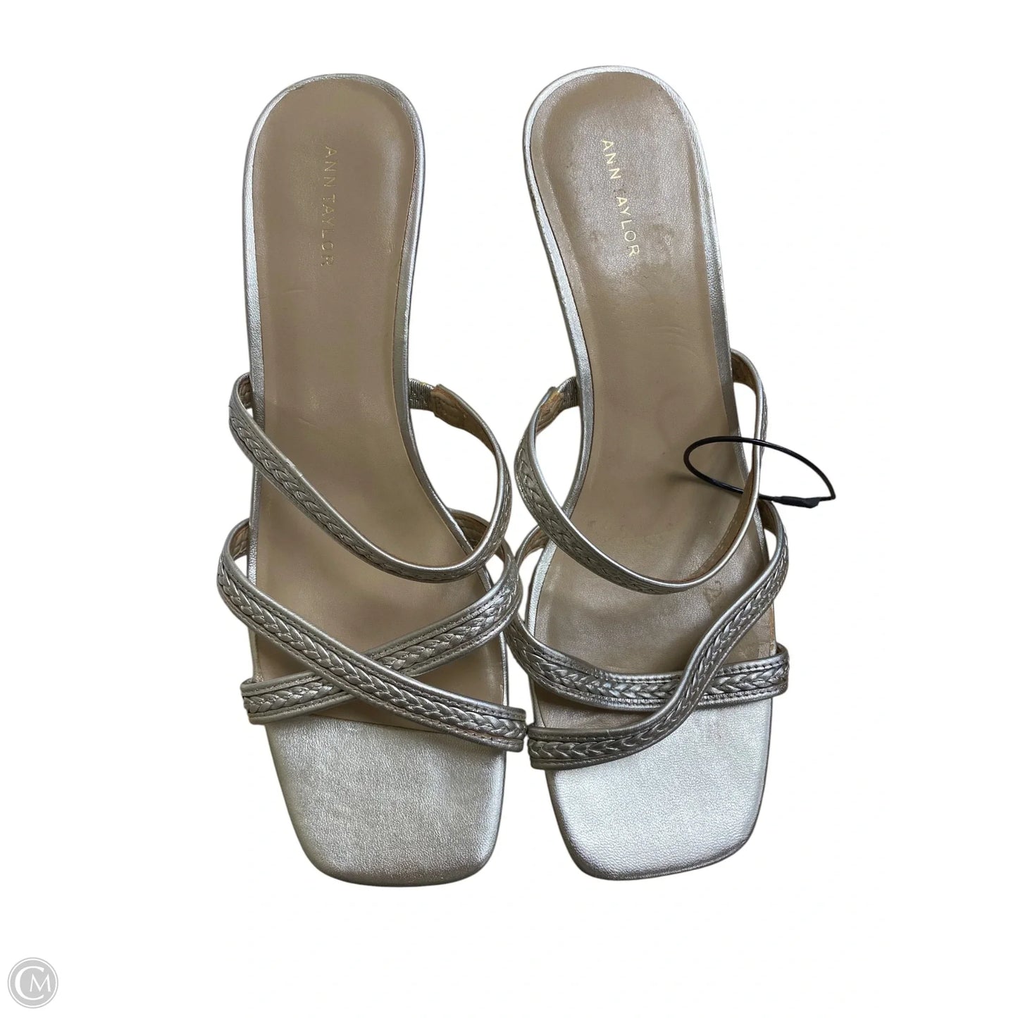 Shoes Heels Kitten By Ann Taylor In Silver, Size: 9