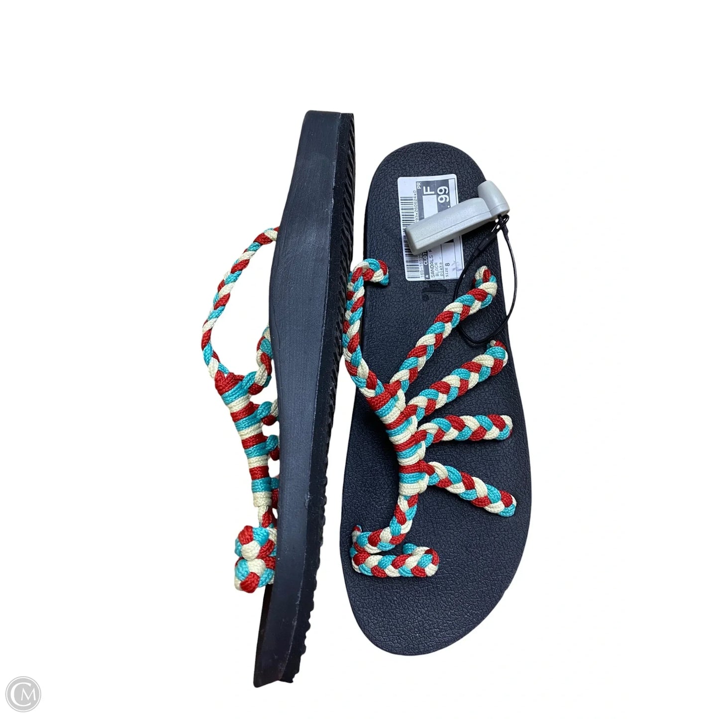 Sandals Flats By Clothes Mentor In Black, Size: 8