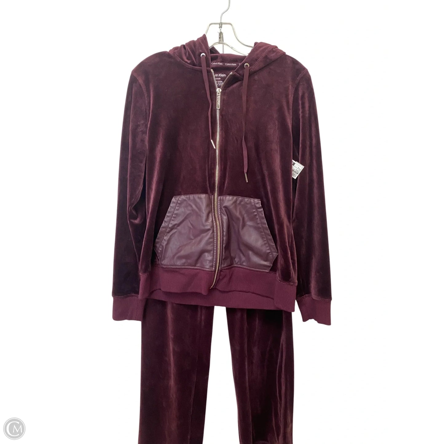 Pants Set 2pc By Calvin Klein In Maroon, Size: S