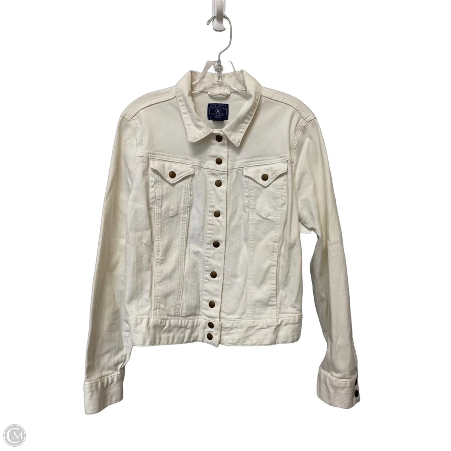 Jacket Denim By Lucky Brand In White, Size: L