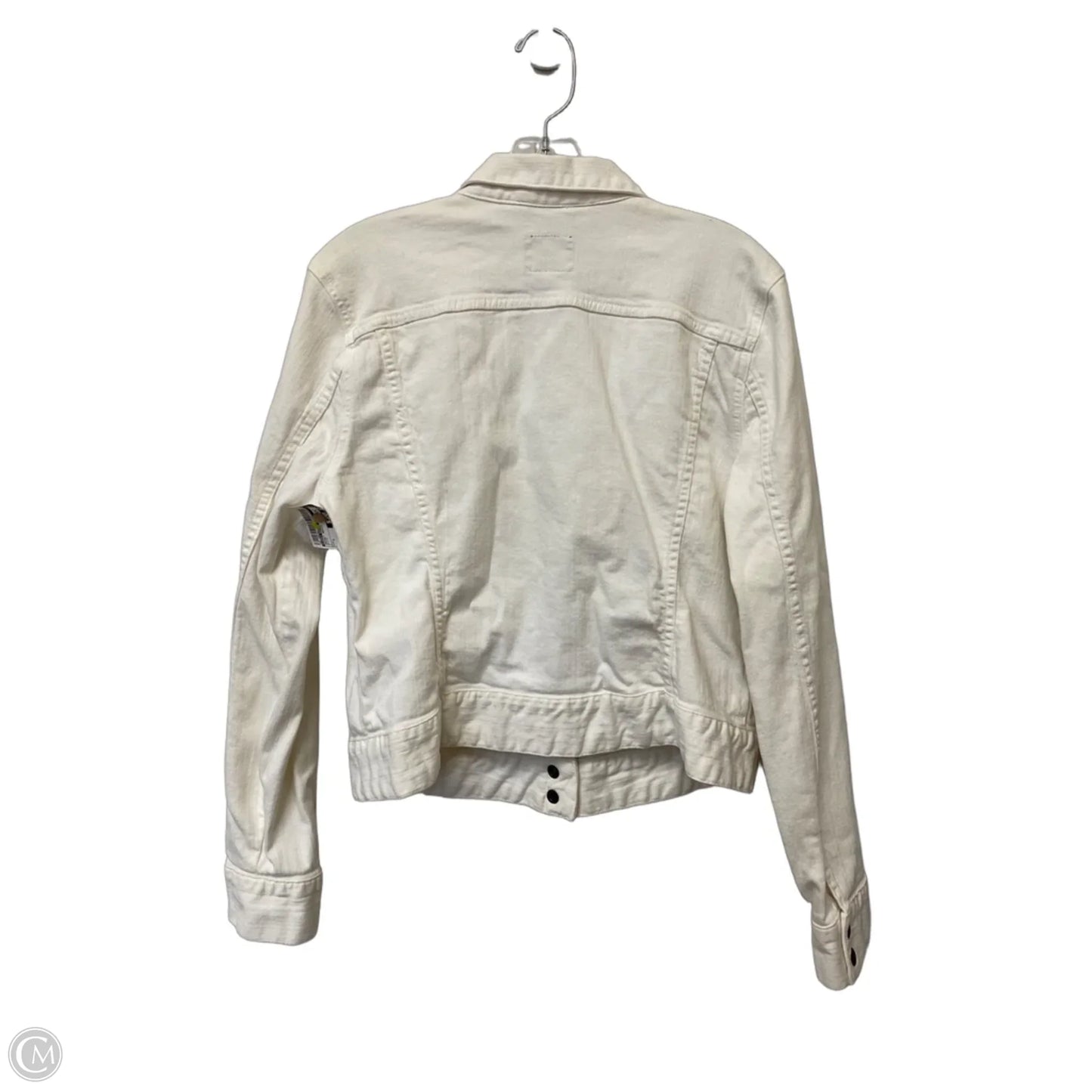 Jacket Denim By Lucky Brand In White, Size: L