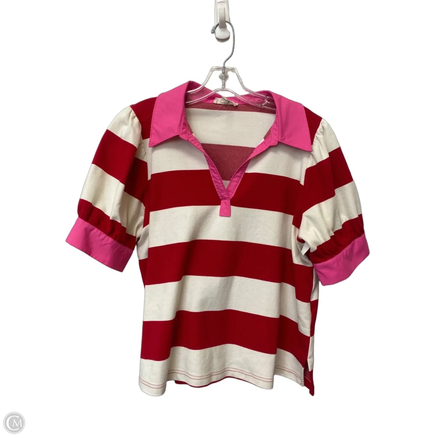 Top Short Sleeve By Entro In Striped Pattern, Size: L
