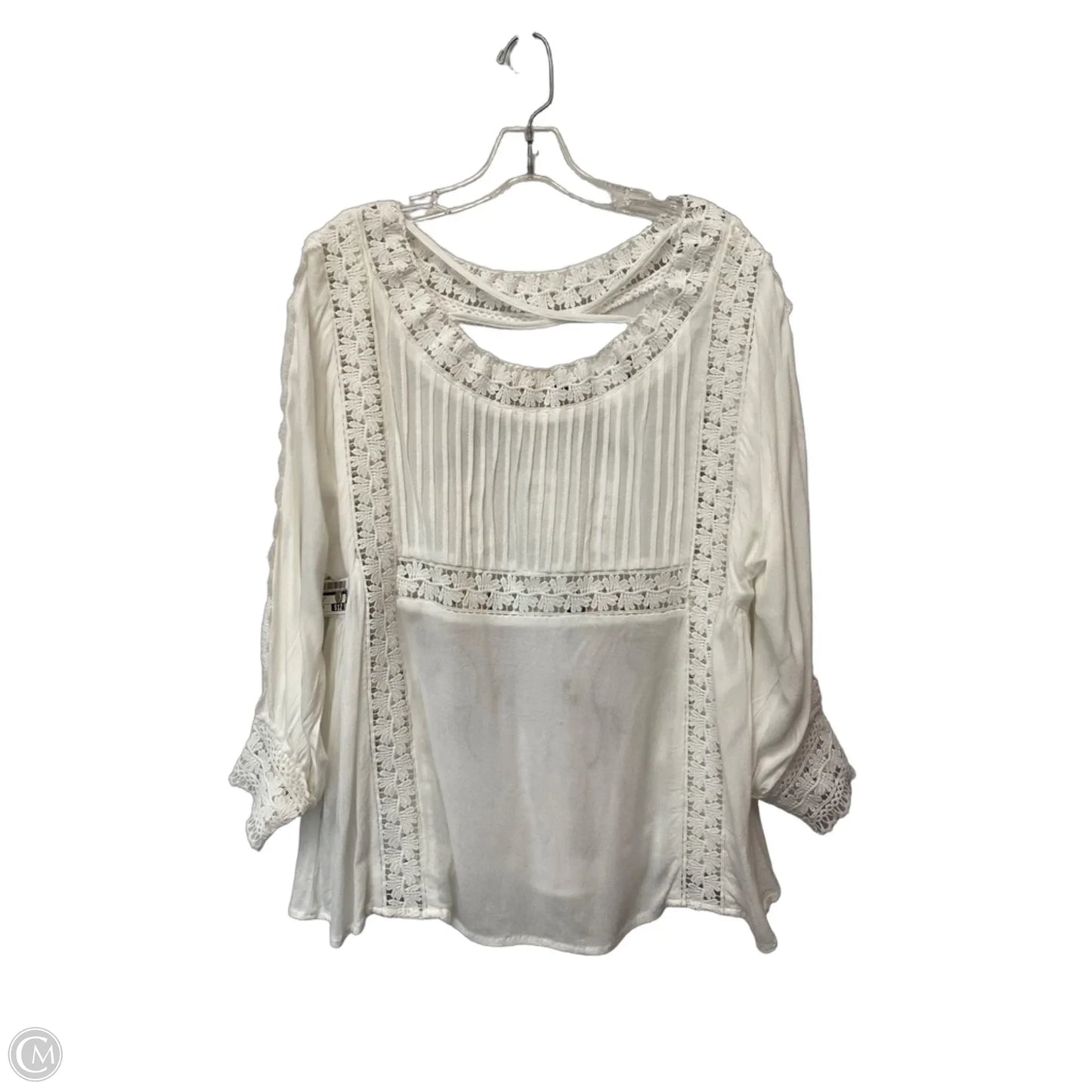 Top Long Sleeve By Pol In White, Size: S