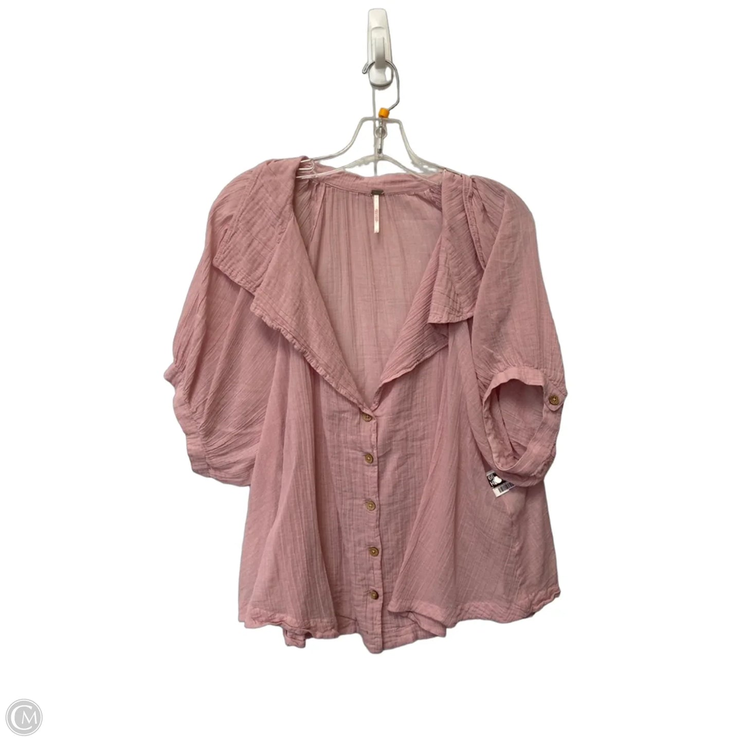 Top Short Sleeve By Free People In Pink, Size: M