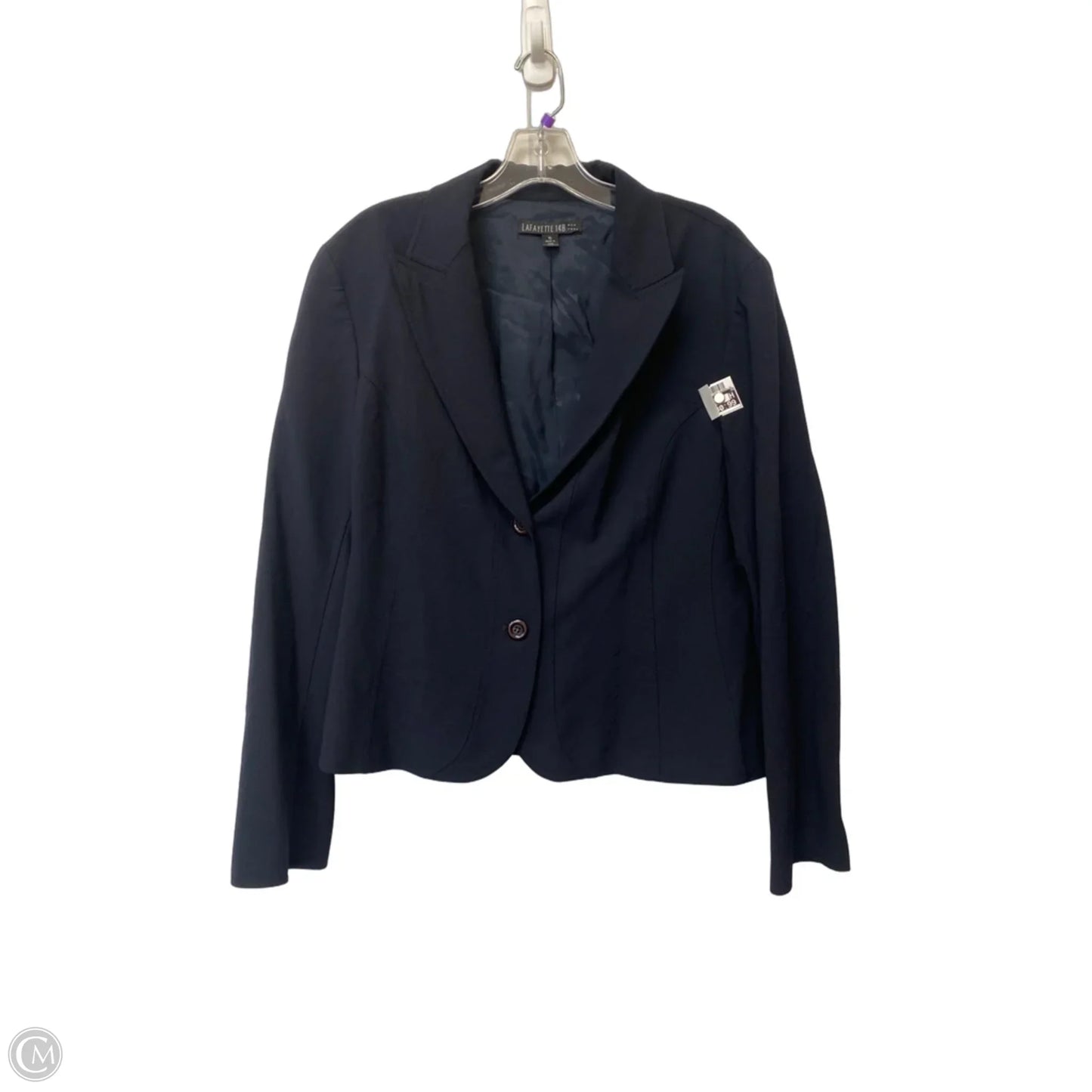 Blazer Designer By Lafayette 148 In Navy, Size: Xl
