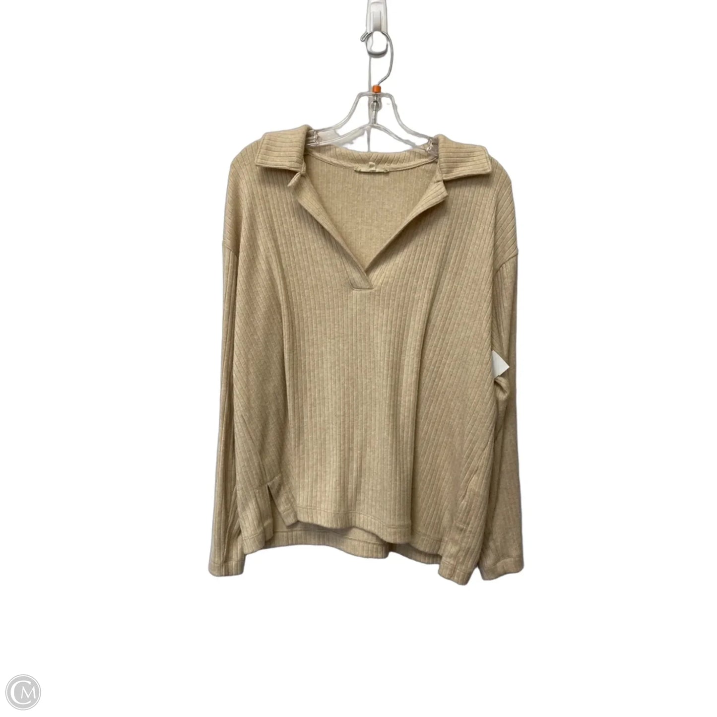 Top Long Sleeve By Madewell In Beige, Size: L