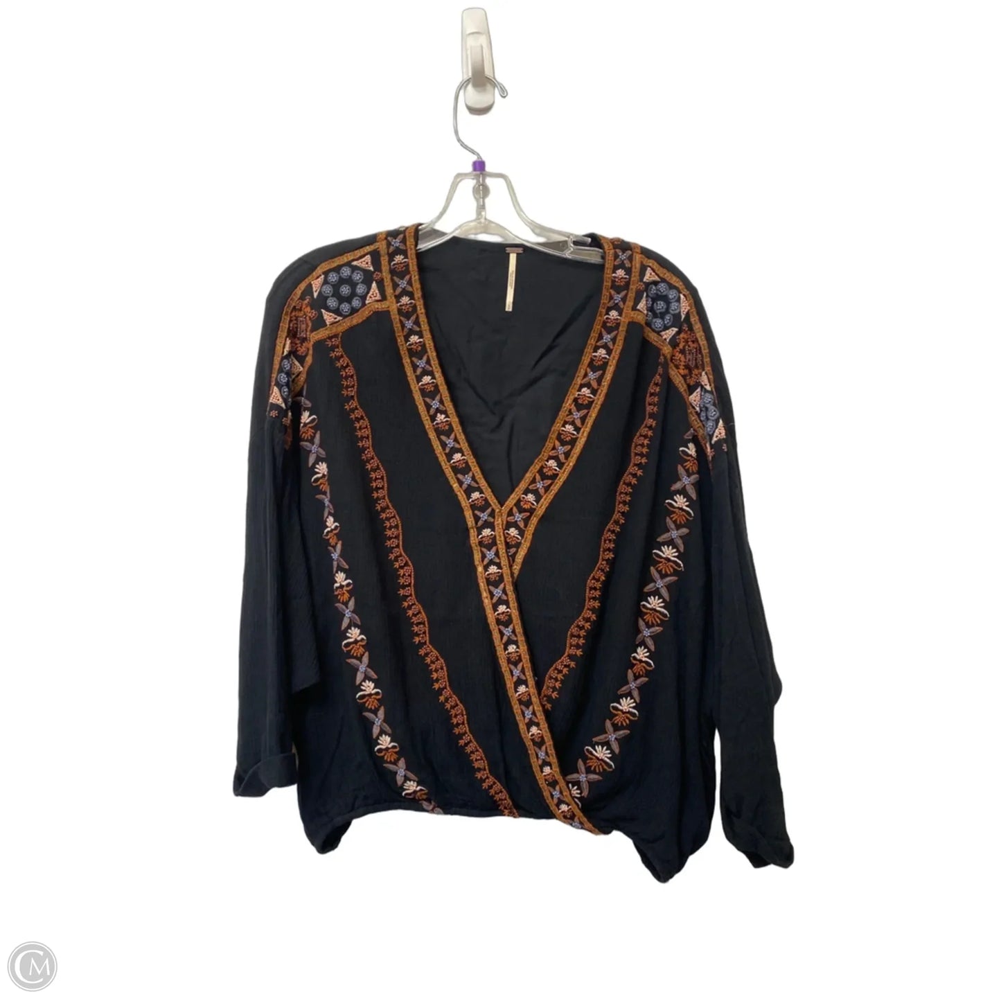 Top Long Sleeve By Free People In Black, Size: S