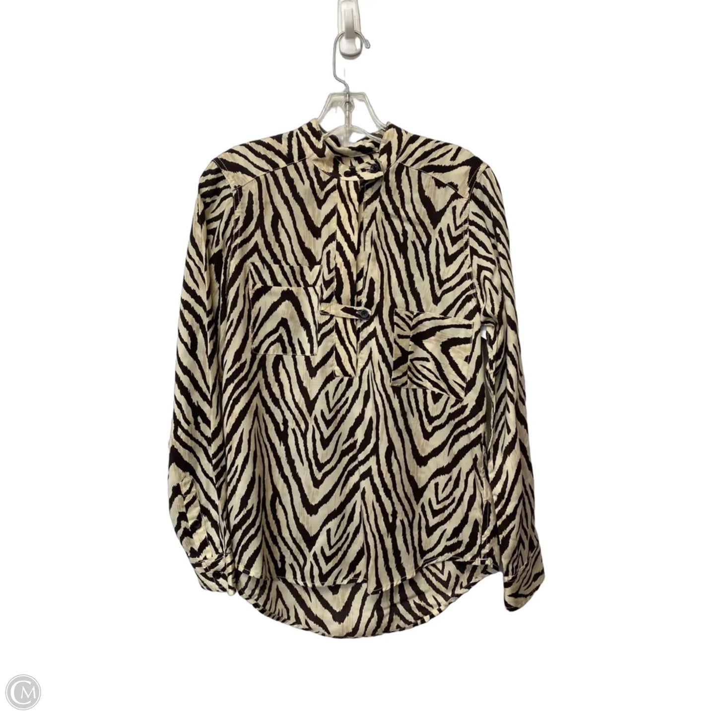 Top Long Sleeve By Current/elliott In Animal Print, Size: 8