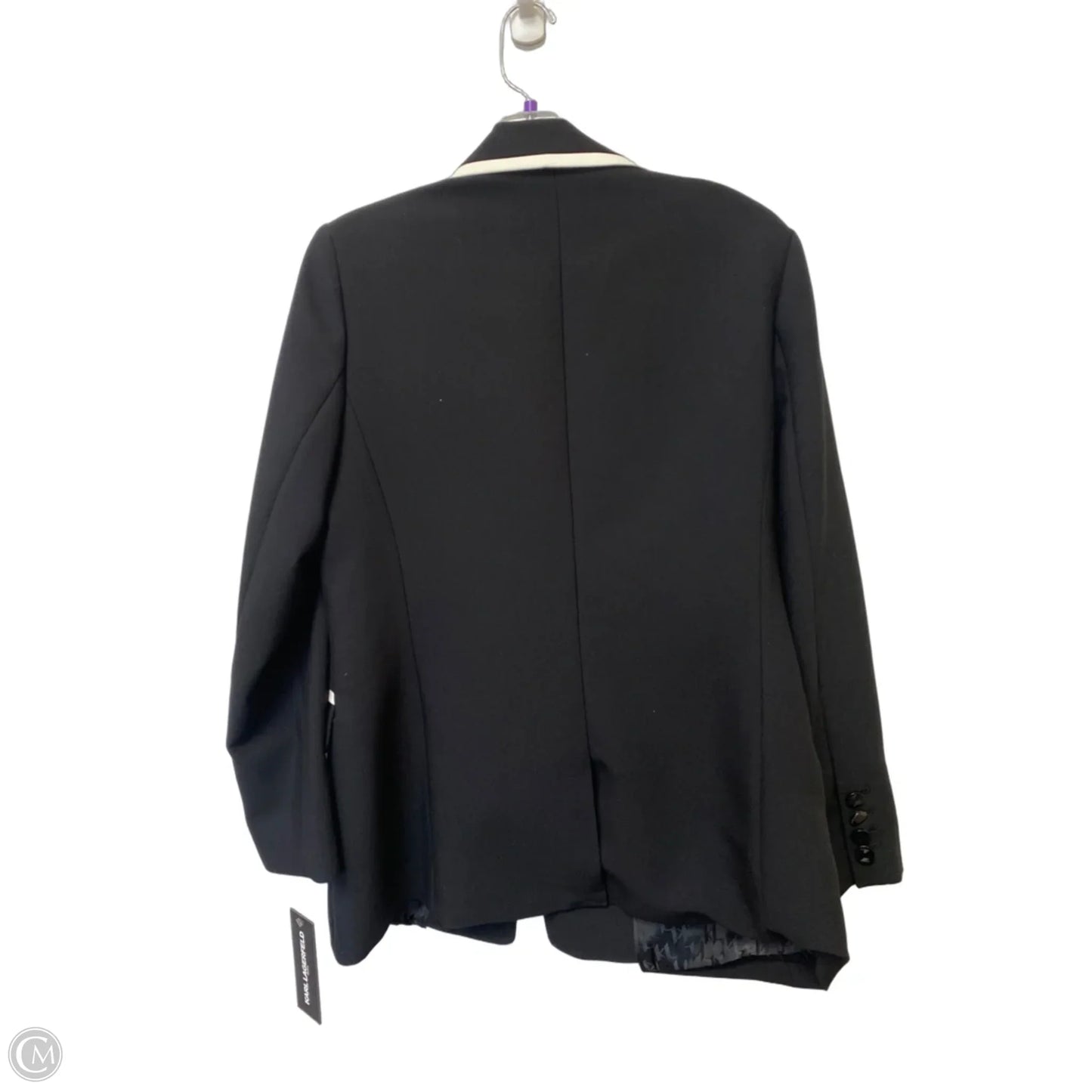 Blazer Designer By Karl Lagerfeld In Black, Size: L