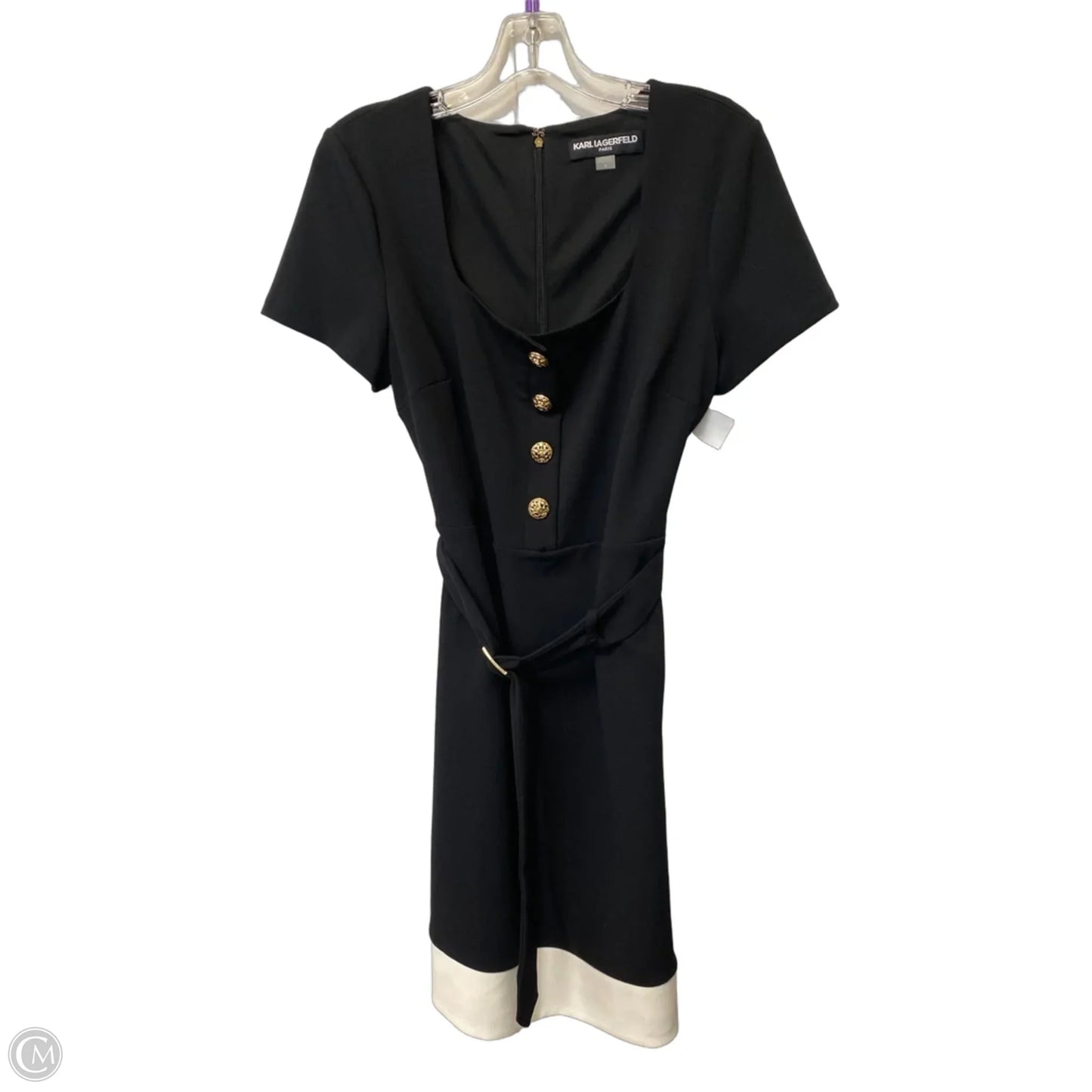 Dress Designer By Karl Lagerfeld In Black, Size: L
