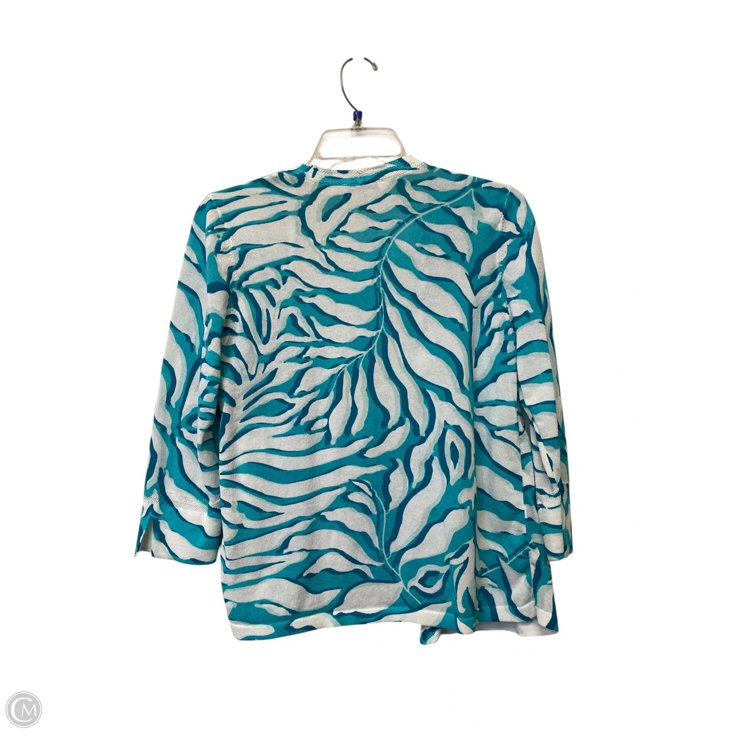 Cardigan By Chicos In Blue & White, Size: 0