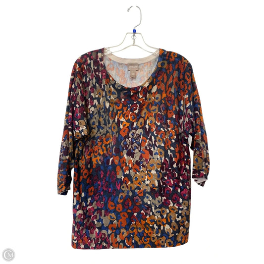 Top 3/4 Sleeve By Chicos In Multi-colored, Size: 8