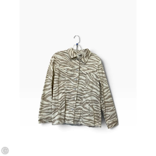 Jacket Denim By Chicos In Animal Print, Size: M