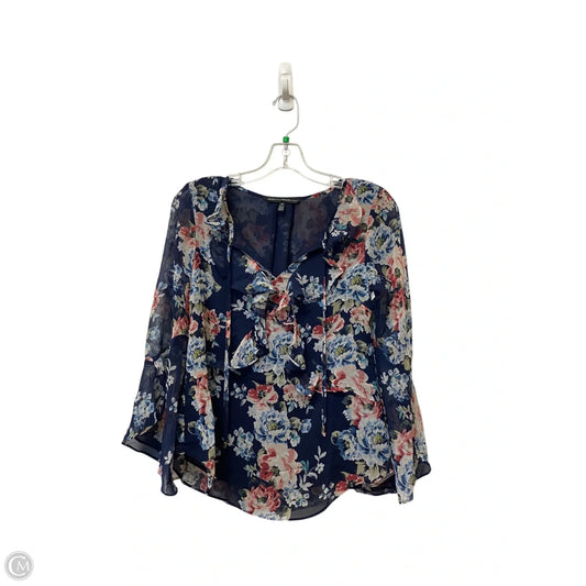 Top Long Sleeve By White House Black Market In Blue, Size: 2p