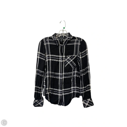 Top Long Sleeve By White House Black Market In Plaid Pattern, Size: Xs