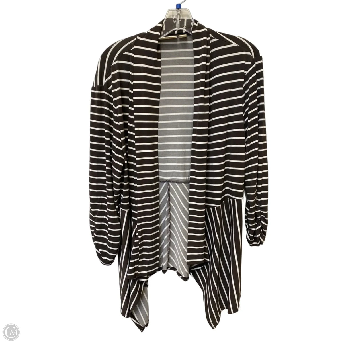 Cardigan By Chicos In Striped Pattern, Size: 2