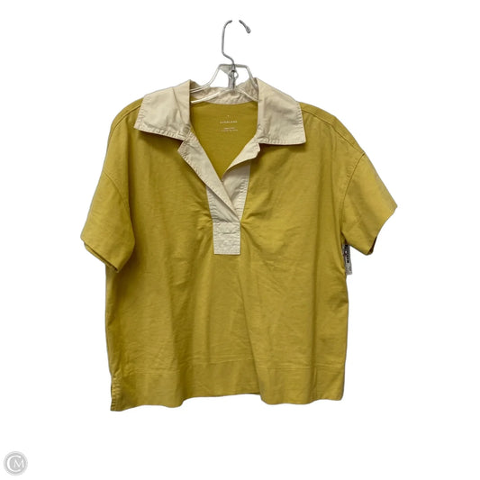 Top Short Sleeve By Everlane In Yellow, Size: S