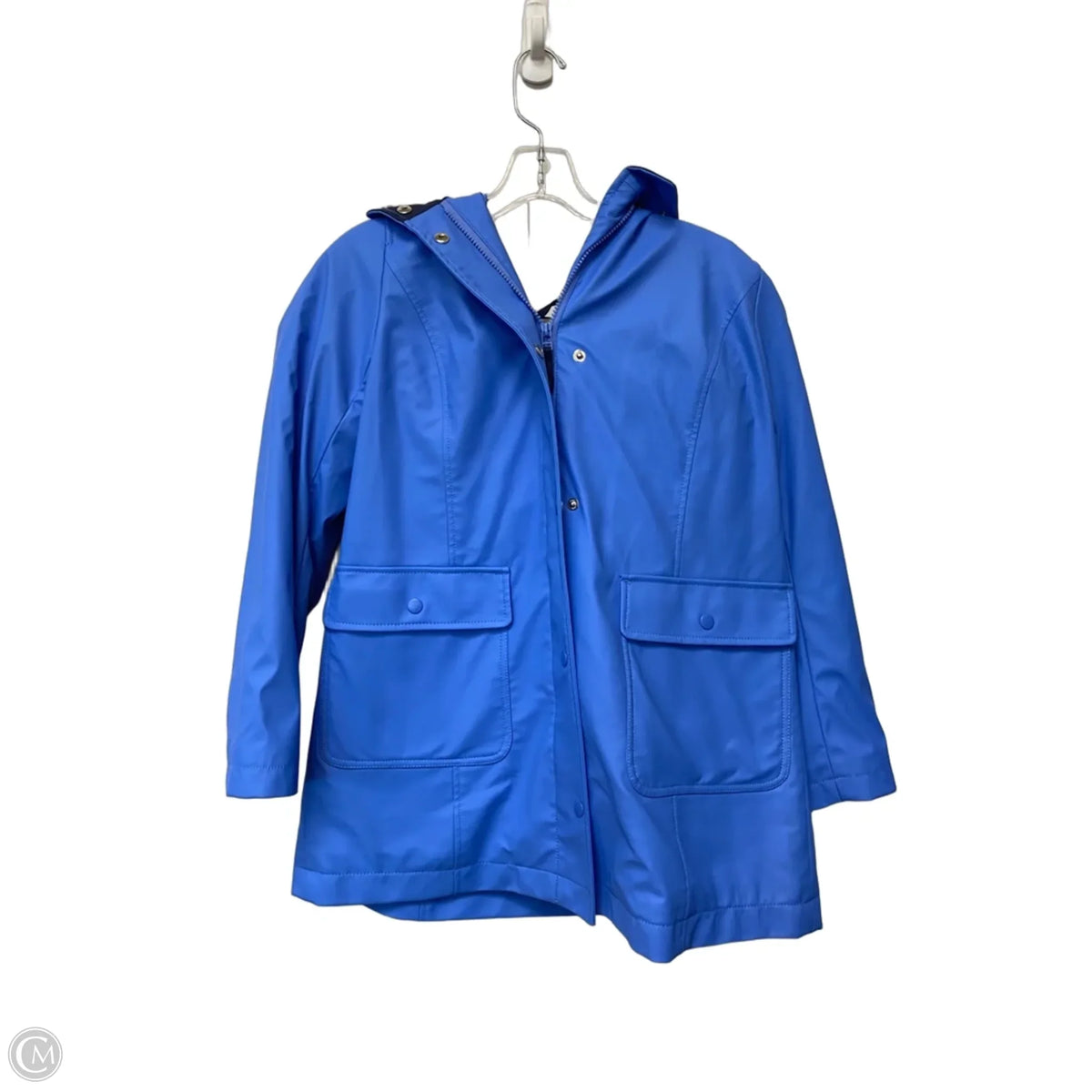 Jacket Windbreaker By Talbots In Blue, Size: S
