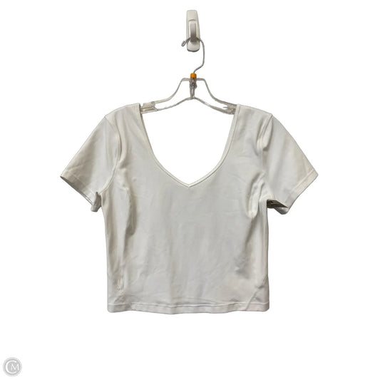 Athletic Top Short Sleeve By Lululemon In White, Size: 8