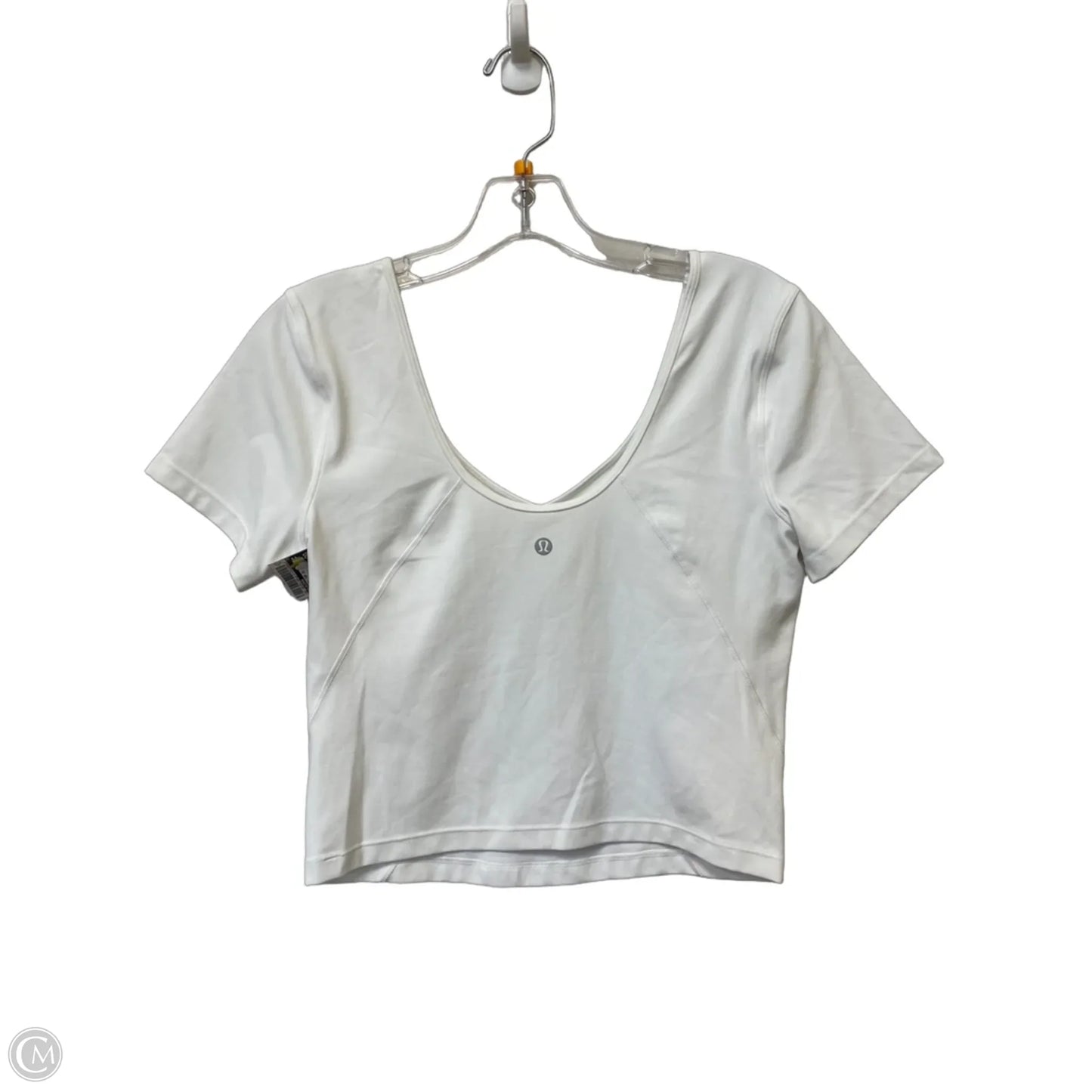 Athletic Top Short Sleeve By Lululemon In White, Size: 8