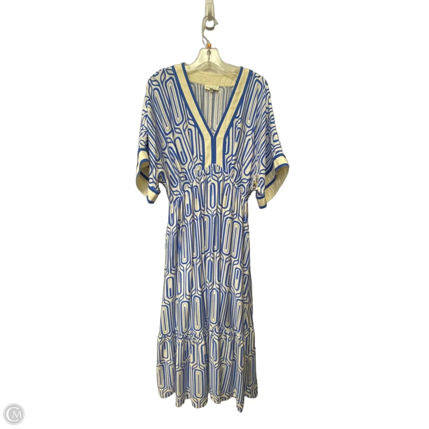 Dress Casual Maxi By Entro In Blue & White, Size: L
