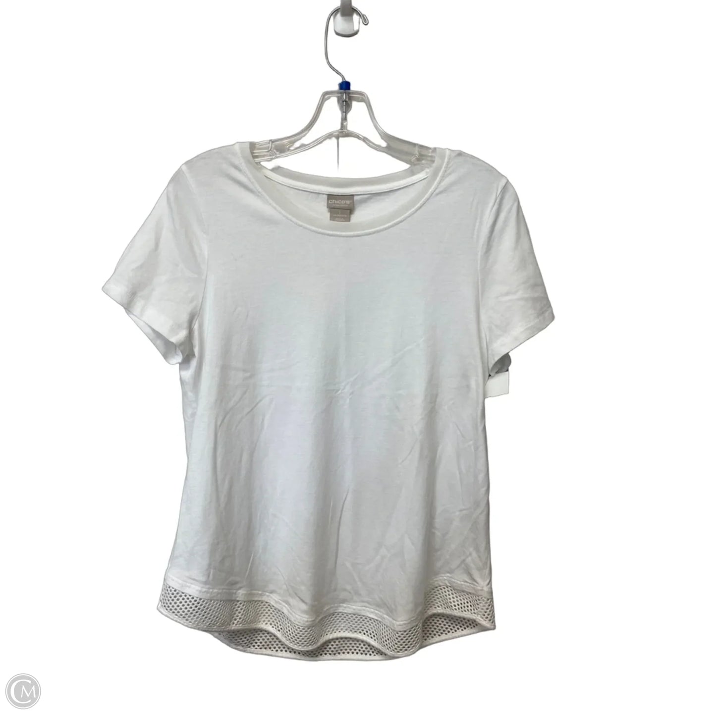 Top 2pc Short Sleeve By Chicos In White, Size: M