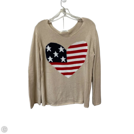 Top Long Sleeve By Miracle In Tan, Size: S