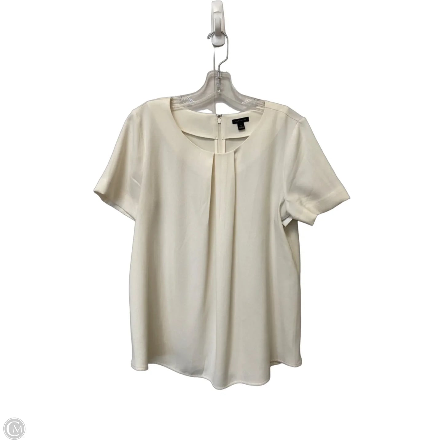 Top Short Sleeve By Ann Taylor In White, Size: S