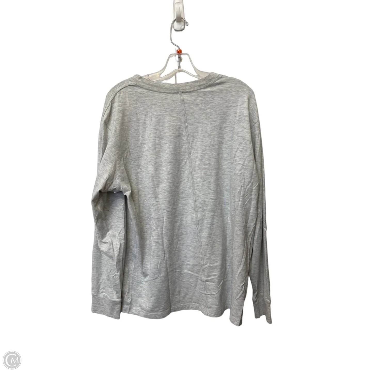 Athletic Top Long Sleeve Collar By Lululemon In Grey, Size: L