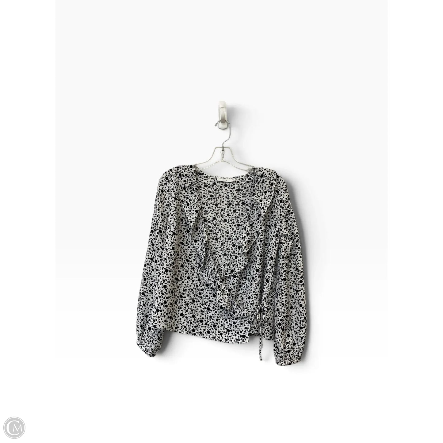 Top Long Sleeve By Lush In Black & White, Size: S
