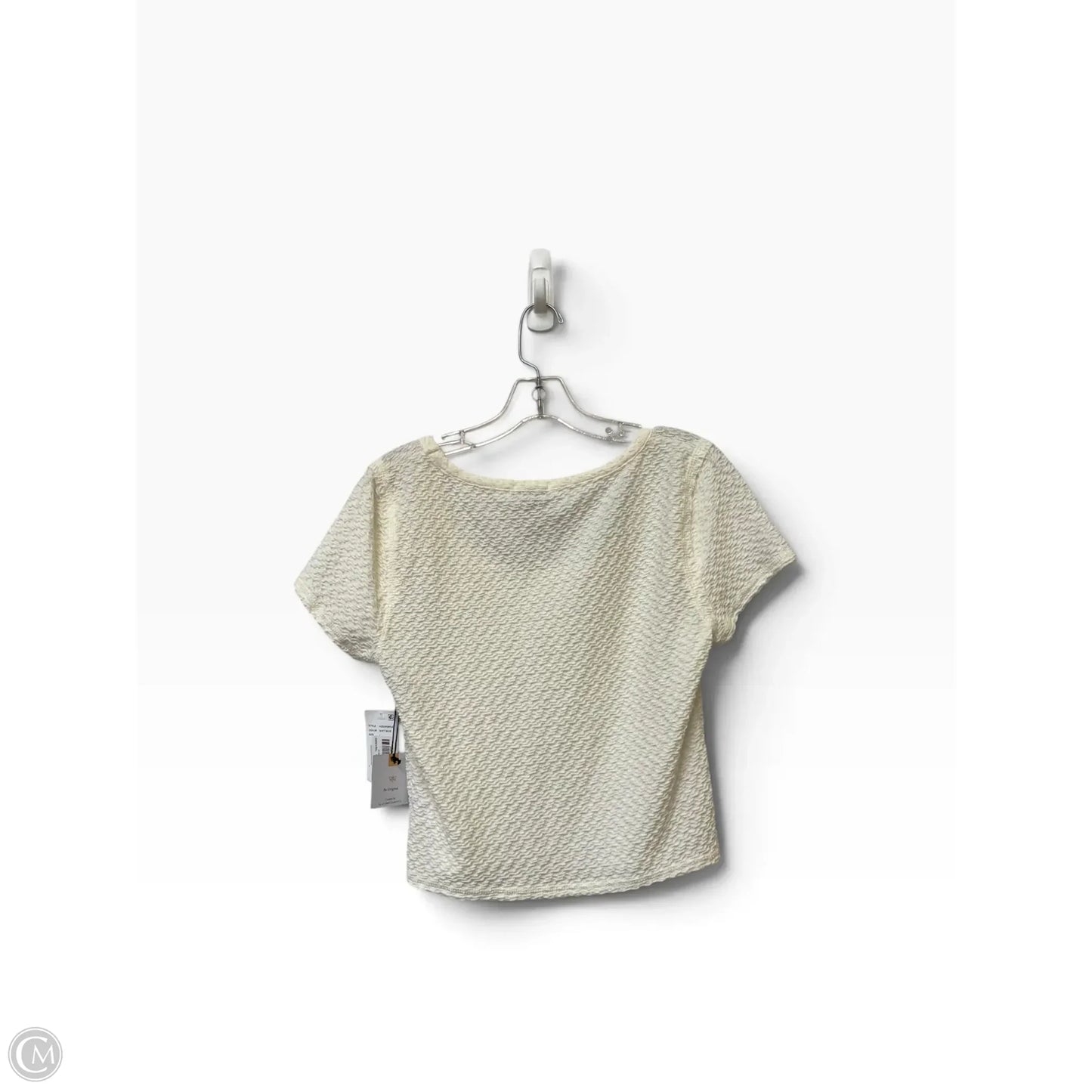 Top Short Sleeve By Originality In White, Size: L