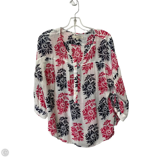 Top Long Sleeve By Loft In Multi-colored, Size: M
