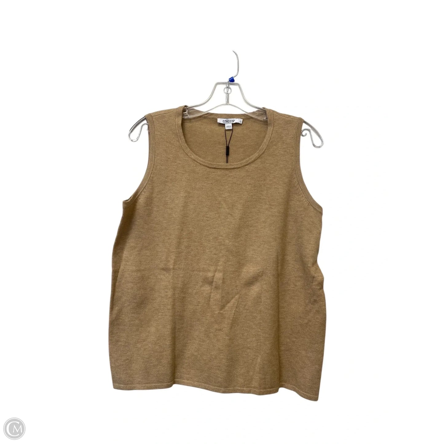 Top Sleeveless By Chicos In Tan, Size: 8