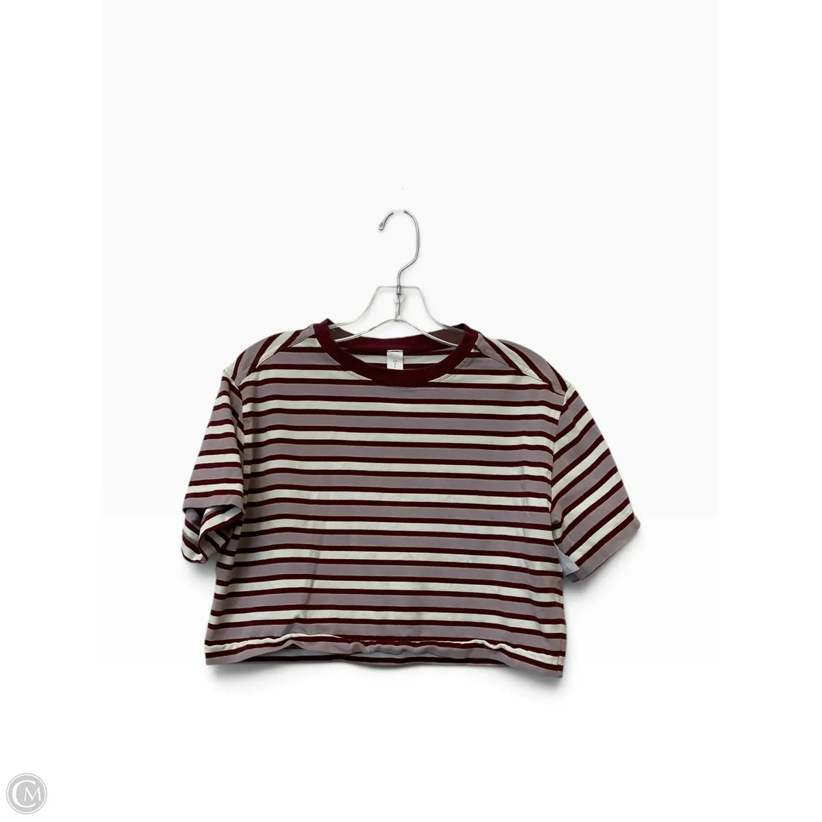 Top Short Sleeve By Lululemon In Striped Pattern, Size: S